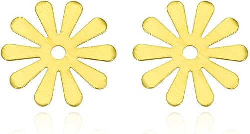 Adabele - 50 dijes de girasol de 10 pétalos, resistentes al deslustre, chapado en oro, componente de latón cepillado de 0.709 in (0.71 pulgadas),