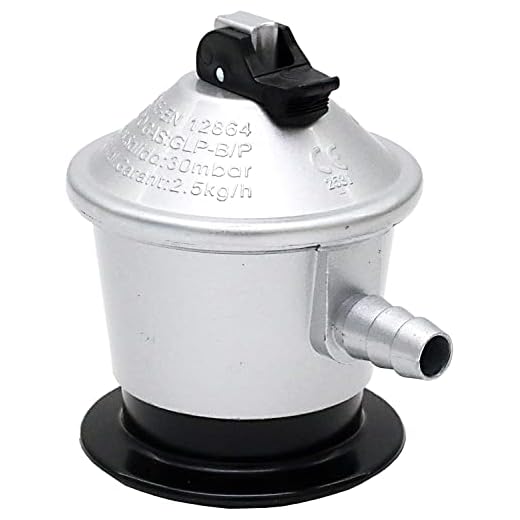 FLASHPRIX Regulador Gas Butano con Válvula de Seguridad, 7x7x10 cm