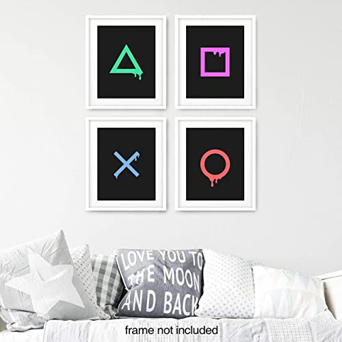 Playstation Decor Wall Art - Playstation Poster Video Game Decor Art - Gamer Decor Print Posters For Boys Bedroom Game Room Decor - Gaming Decor For Boys Room - Great Gamer Teen Room Decor Gifts Ps5 Ps4 -  Fortnite Room Decor - Set Of 4 (8X10) Prints - Unframed  #TOP5