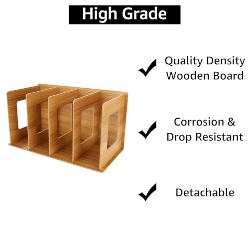 ZOFUN 4 Pcs CD Racks, 30 x 17 x 15 cm Desk Top CD Racks Easy to Assemble, 4 Sections LP Storage Racks - Image 3