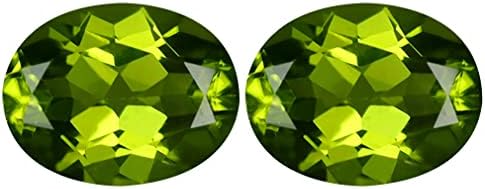 4.40 ct (2pcs) MATCHING PAIR Oval Cut (9 x 7 mm) Green Peridot Genuine Loose Gemstone