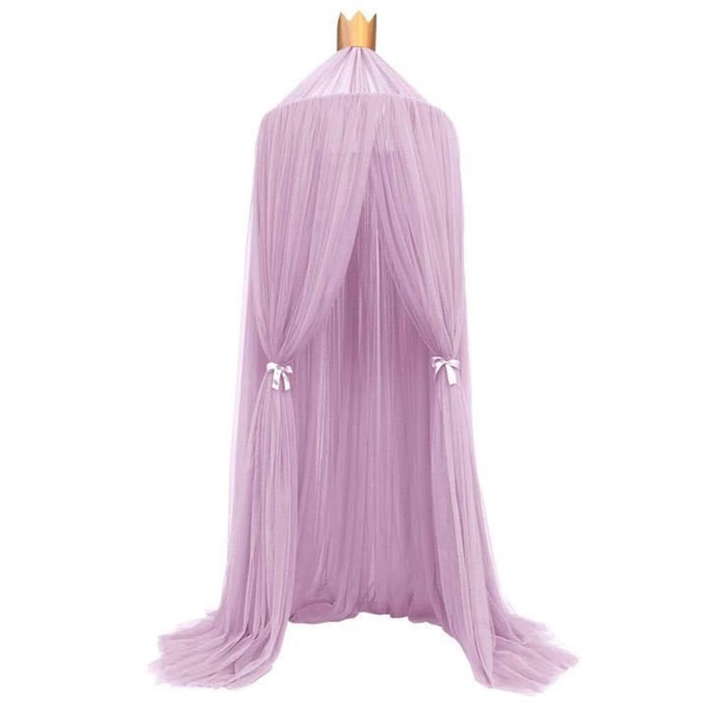 Odot Bed Canopy for Girls and Boys, Hanging Canopy for Bedroom Kids Bed Canopies for Children, Princess Bed Mosquito Net Dome for Baby Cot, Nursery, Reading Corner (Purple)