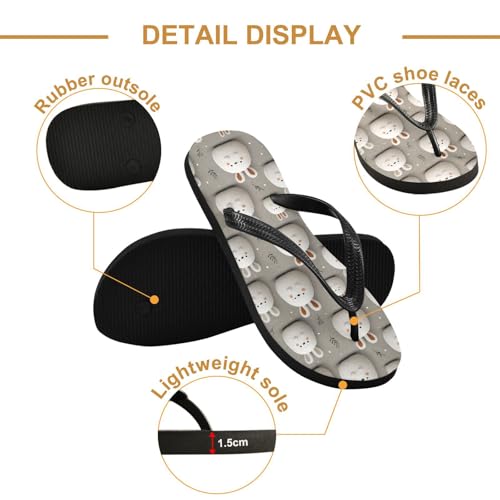 Flip Flop Sandals Anime Rabbits Print for Women Men Beach Outdoor XS3