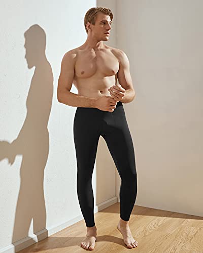 image for LAPASA Men's 2 Pack Lightweight Thermal Underwear Pants Fleece Lined L