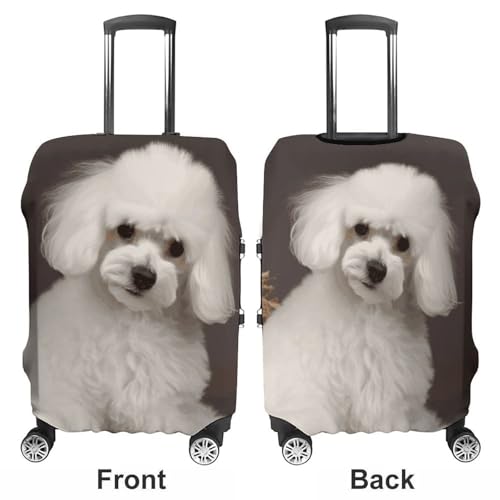 French Poodle Luggage Cover, Washable Elastic Suitcase Cover Protector Fit 18-32 Inch Luggage3