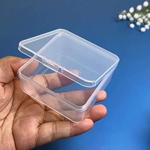 Image of 12 Pack Clear Square Plastic Beads Storage Containers Box (2.67 x 2.67 x 1.18 Inch), Square Bead Organizers for Small items, Crafts, Beads, Coins, Jewelry and Business Cards