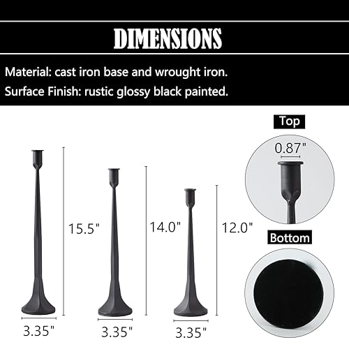 Denique-Iron-Taper-Candle-Holder-Set-of-3-Black-Candlestick-Holders-Decorative-Candle-Stand-Tapered-Candle-Holders-Tall-Set-for-Wedding-Dining-Table-Home-Decoration-Black Denique Iron Taper Candle Holder Set of 3 Black Candlestick Holders Decorative Candle Stand Tapered Candle Holders Tall Set for Wedding Dining Table Home Decoration Black