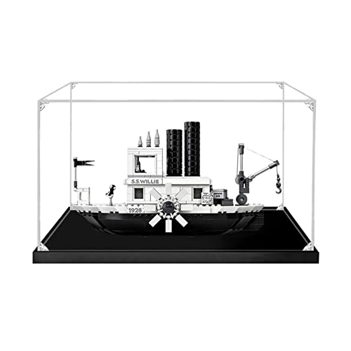 icuanuty Acryl Vitrine für Lego 21317 Disney Steamboat Willie, Staubdichte Vitrine für Modelle Sammlerstücke (Nur Vitrine) (2mm Dicke) Cover