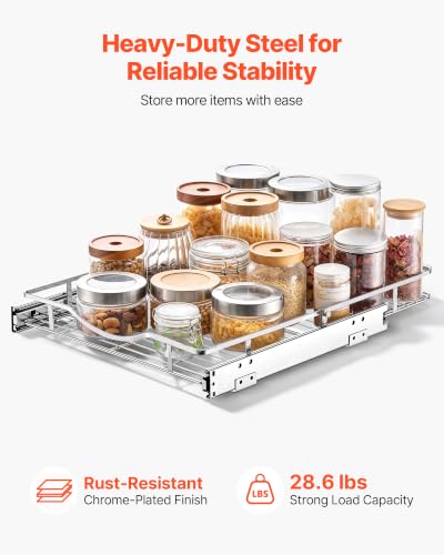 Image of VEVOR Pull Out Cabinet Organizer 16.93 inchW x 21.06 inchD Steel Slide Out Drawers