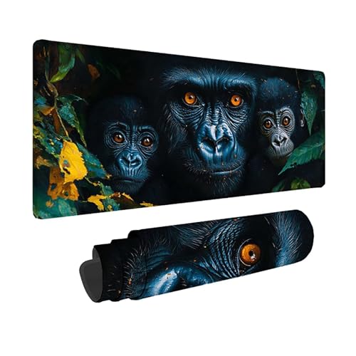 Grand mouse pad noir chimpanzé 150x80cm une idée cadeau originale PC