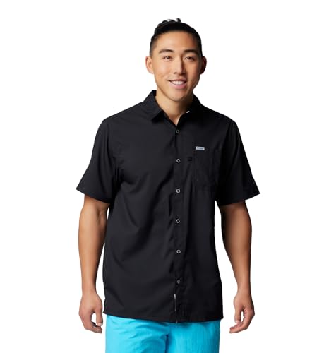 Columbia Mens Slack Tide Short Sleeve Camp Shirt, Black, Medium by Columbia - Used condition - Image 3