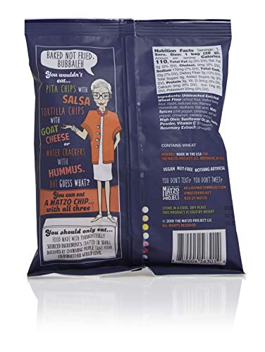 The Matzo Project - Harissa Matzo Chips Snack Bags, Kosher, Dairy-Free, Vegan, Nut-Free, No Added Sugar, No Trans Fats, No Artificial Flavors or Colors, 1oz, Pack of 6