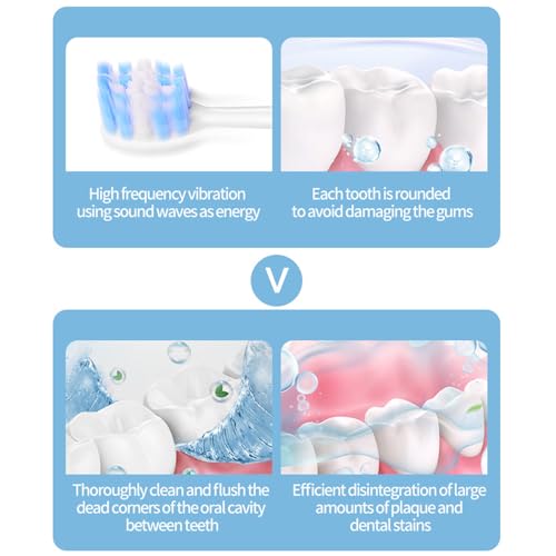 Cepillo de dientes eléctrico recargable sónico de 22 cm con estuche rígido 6