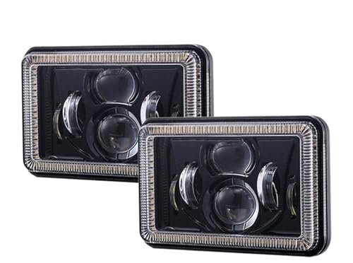 Phare moto LED noir 4x6 pouces pour XR250 XR400 XR650 feux croisement DRL