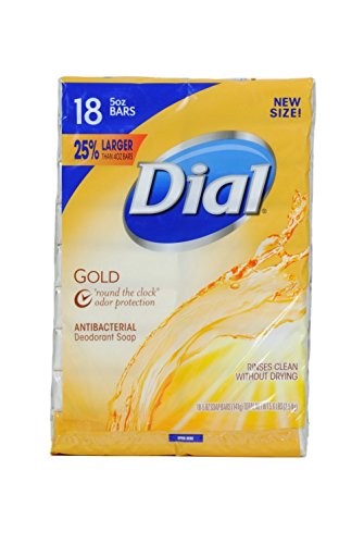 Dial Gold Antibacterial Deodorant Soap, 5oz Bars (18 Pack)
