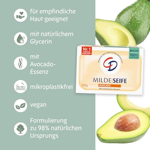 CD MILDE SEIFE | AVOCADO | vegan & ohne Mikroplastik | 100g