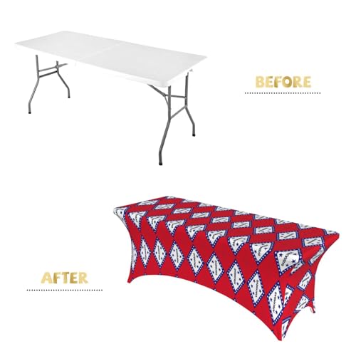 Housse de table rectangulaire en élasthanne extensible Arkansas de 1,8 m EdWal - 5