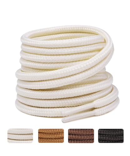 Image of Handshop 2 Pairs Round Boots Shoelaces, Heavy Duty Outdoor Shoe Laces | Replacement Shoestrings for Hiking, Running, Sporting Shoes and Work boots, Sturdy and Robust, 28 Colors, 30-63 inch Length