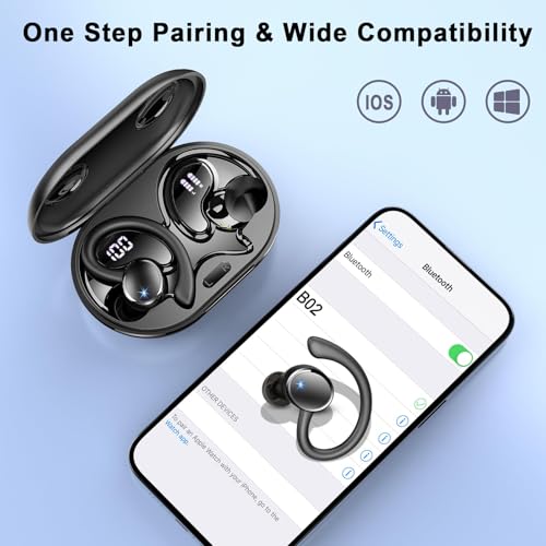 Image of Wireless Earbuds, Bluetooth 5.4 Headphones, 75H Deep Bass Sound, Earhook