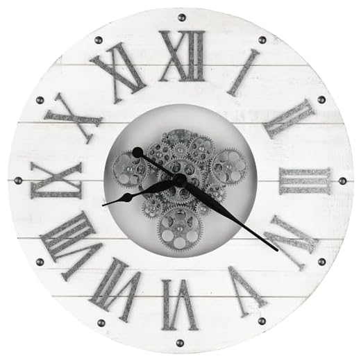 Howard Miller Hayden Gallery Oversized Wall Clock II 549 699 – Antique White Finish, Galvanized