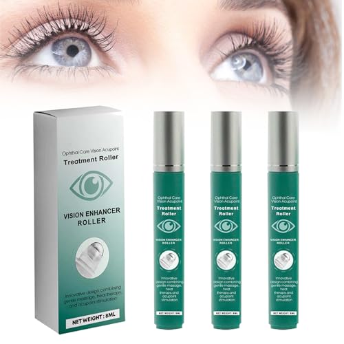 Vision Enhance Roller, Natural Vision Enhancer Roller, Eye Roller to Enhances Visual Clarity, Relieve Eye Strain (3pcs)