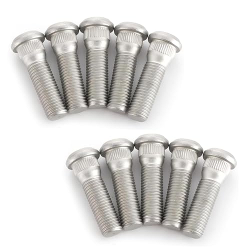 lekiliky 10PCS Wheel Studs M12x1.5 49 mm Long Vehicle Steel Tire Studs Wheel Lug Stud Car Accessories for OEM#610-266 90942-02049 Compatible with Chevy Lexus Scion Pontiac (Silver)