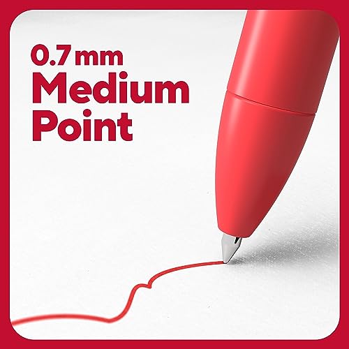 Bolígrafos Retráctiles de Gel TRU RED, Punta Media 0.7mm, Tinta Roja, Pack 12 miniatura 3