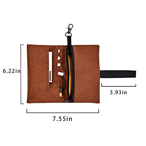 Klykon Tobacco Pouch With Zip Waterproof Rolling Tobacco Holder Cigarette Bag Case For Smoking Utensils Gifts For Smokers,Men & Women (Brown) #TOP2
