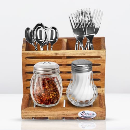Image of CARTADEN Utensil Caddy Stand /Picnic Cutlery Holder /Silverware Caddy for Countertop / /Flatware Organizer /Spoon Fork Napkin Holder /multi-pose Organizer for Kitchen Office Bathroom Bedroom