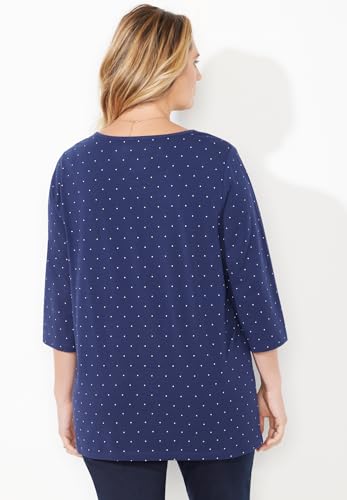 Catherines Women's Plus Size Suprema Snap-Placket Tee2