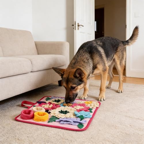 Schnüffelmatte für Welpen | Leck- Puzzle mit klappbarer, rutschfester Basis, Suchmatte für große Hunde- für Training, Fütterung, Bewegung und Bereicherung-2