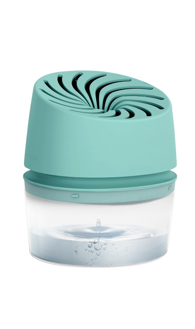 Ariasana Assorbiumidità Aero 360° Compact Turchese Colour Collection, 1 Deumidificatore e 1 Tab di ricarica 450g, Assorbiumidità per la circolazione dell'aria, Deumidificatore casa contro l'umidità