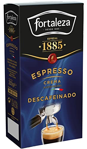 Café Fortaleza - Café Molido Espresso Descafeinado, Puro Sabor, 100% Arábicas, Compatible con Cafeteras Italianas, de Filtro y de Émbolo, Pack 250g x 8 estcuches - Total 2kg…
