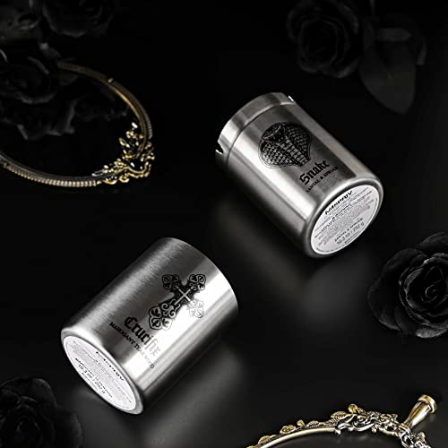 Maspriv Gothic Scented Candle For Men - Rich Manly Scents, 50+ Hours Burn Time, 76.5X92Mm, Stainless Steel Tin With Popular Designs. Ideal Gift For Him - Santal & Spruce #TOP6