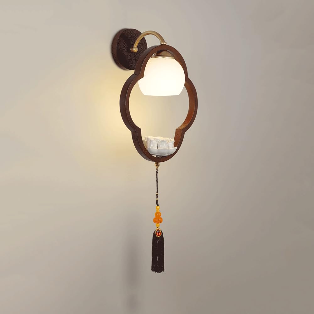HXYSXHJUO Wall Light Ceramic Lampshade E27 Bedside Hanging Lamp for Bedroom Living Room Decorative Lighting Fixture