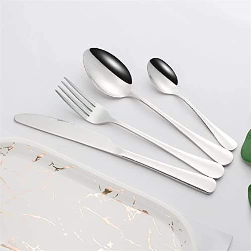 Ménagère 24 pièces en acier inoxydable miroir : service de table élégant et durable