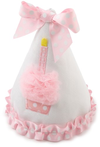 Mud Pie Baby Birthday Pink and White Hat, Cupcake