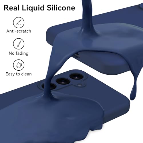 Varikke for Samsung Galaxy S25 Case, Liquid Silicone Upgrade [Camera Protection] [Anti-Scratch Microfiber Lining] Slim Soft Touch Gel Rubber Shockproof Phone Case for Galaxy S25 6.2", Dark Blue by Varikke - Used condition - Image 2
