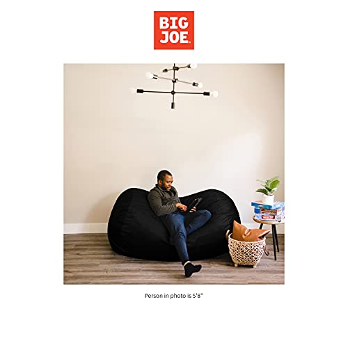 Big Joe Fuf Media Lounger Foam Filled Bean Bag Chair With Removable Cover, Black Plush, 6Ft Giant #TOP4