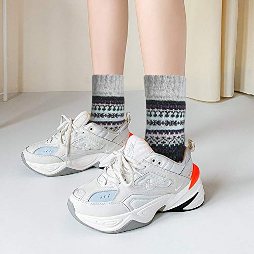 5 Pack Womens Wool Socks Winter Warm Socks Thick Knit Cabin Cozy Crew Soft Socks Gifts For Women, Grey Brown #TOP4