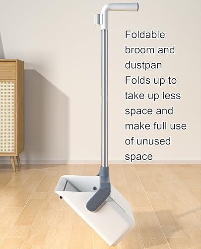 IUYIXWFP Besen- und Kehrschaufel-Set, Besen- und Kehrschaufel-Set für Zuhause, Besen- und Kehrschaufel-Kombination für Zuhause, Küche, Zimmer, Büro, Lobby, Boden, Verwendung im Stehen, Standbesen. – Bild 5