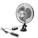 Ventilador de coche, Riloer 24 V Ventilador de refrigeración silencioso portátil para viajes de camping, con enchufe de encendedor de cigarrillos, rotación de 360