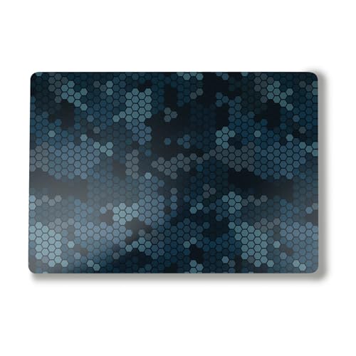 Image of Laptop Skin Compatible with Alienware M18 R2 (2024) - Blue Hexa Camo - Premium 3M Vinyl Protective Wrap Decal Cover - Easy to Apply | Crafted in The USA by MightySkins