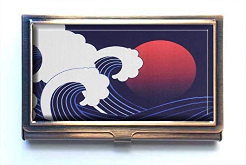 jkfgweeryhrt Waves Custom Tragbare Business Bank Name Card Case Halter Box Tasche Kreditkarte ID Geldbörse Cover