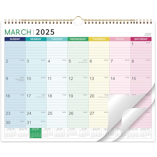2025-2026 Calendar - Wall Calendar 2025-2026, March 2025 - August 2026, 18 Monthly Calendar with Thick Paper, 15" x 11.5", Hanging Hook - Colorful Lump