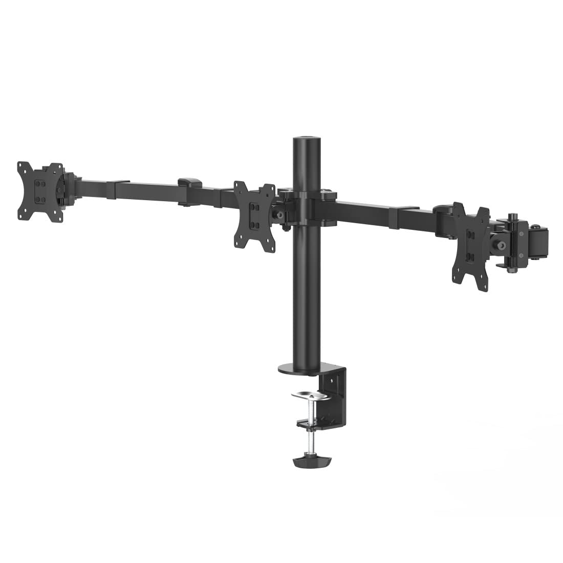 Hama Support Ecran PC 3 écrans Garantie 5 Ans (Bras pour 3 Moniteurs TFT/LCD/LED de 33 à 69 cm (13" - 27"), Hauteur Réglable, Pivotable, Inclinable, Système Easy Fix) Noir