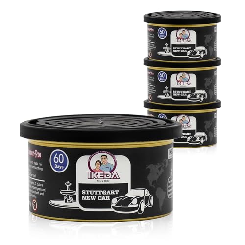 Ikeda Autoduft | Auto Duft Innenraum | Car Scents | Lufterfrischer Auto | Autoduft Dose | Geschenke FüR Frauen MäNner | Innenraum Deko Duftspender im Taxi Büro Auto & Zuhause 4er Pack New Car