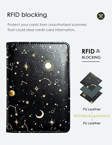 Mymazn Passport Holder With Clear Pocket Passport Case Passport Cover Women Passport Holder With Rfid Blocking And Vaccine Card Holder Combo Travel Wallet (Black/Gold, Minimalist) #TOP5