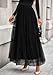 PRETTYGARDEN Tulle Skirts for Women 2026 Spring Fashion Elastic High Waisted Tiered Flowy Fairy A-Line Casual Maxi Long Skirt (Black,Medium)