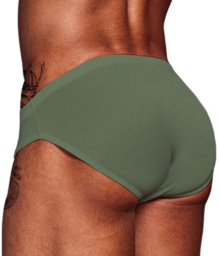 Juqlquj Mens Tagless Briefs,Men'S Underwear Modal Microfiber Briefs No Fly,Low Rise And Moderate Coverage,4-Pack White/Gray/Green/Pink L thumb #3